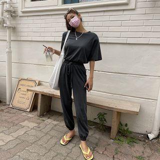 Drawstring Jogger Jumpsuit