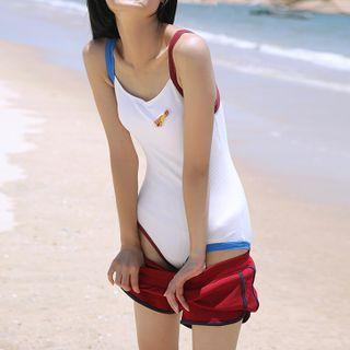 Contrast Trim Swimsuit Set