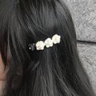Faux Pearl Rhinestone Floral Hair Clip As Shown In Figure - One Size