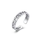 925 Sterling Silver Fashion Simple Hollow Geometric Adjustable Open Ring Silver - One Size