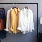 Set: Camisole Top + Long-sleeve Chiffon Shirt