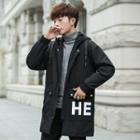 Hooded Lettering Padded Zip Coat