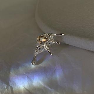 Asymmetrical Ear Cuff Eh1246 - 1 Pc - Silver - One Size