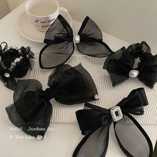 Bow Mesh / Faux Pearl / Rhinestone Hair Clamp (various Designs)