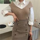Shirt Layered Slim-fit Knit Top