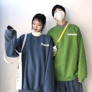 Couple Matching Lettering Oversize Pullover