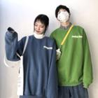 Couple Matching Lettering Oversize Pullover