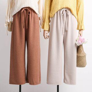 High-waist Wide-leg Knit Pants