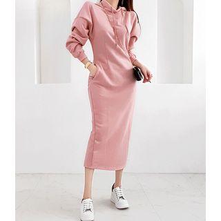 Drop-shoulder Hoodie Dress