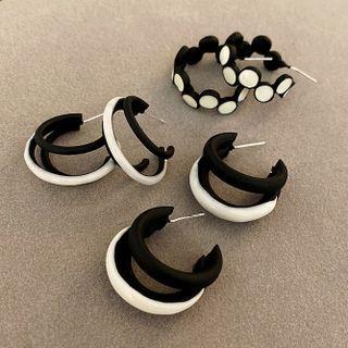 Glaze Layered Open Hoop Earring (various Designs)