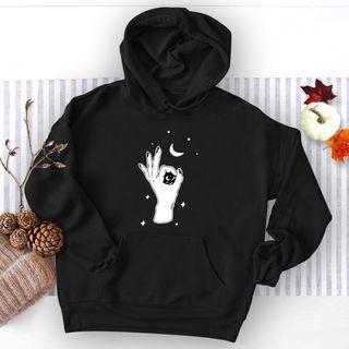 Hand Gesture Print Hoodie