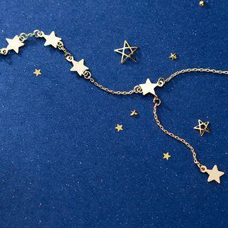 925 Sterling Silver Star Pendant Y Necklace As Shown In Figure - One Size