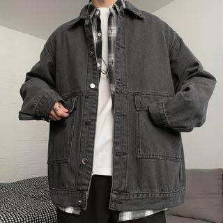 Couple Matching Washed Button-up Denim Jacket