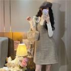 Gingham Mini A-line Overall Dress