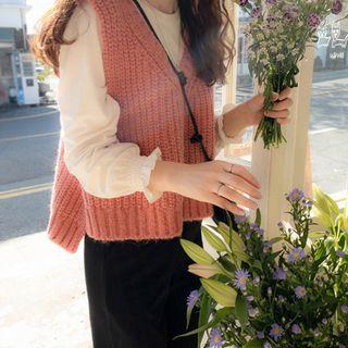 V-neck Ribbed-knit Vest