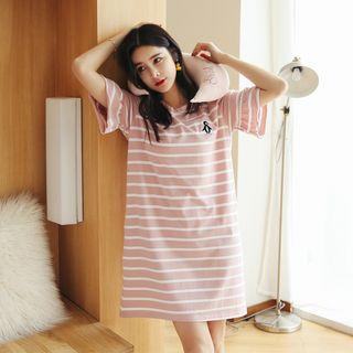 Striped Short-sleeve Nightdress