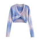 V-neck Gradient Cropped Sweater