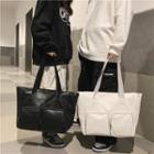 Faux Leather Multi-pocket Tote Bag