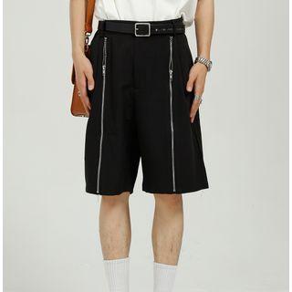 Straight-cut Zip Shorts