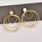 Alloy Layered Hoop Earring 1 Pair - As Shown In Figure - One Size