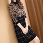 Leopard Panel Sweater Dress