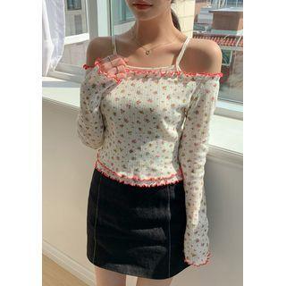 Off-shoulder Top & Cami Floral Set