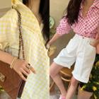 Curve-hem Gingham Shirt
