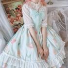 Bow Accent Spaghetti Strap A-line Dress / Bow Hair Clip
