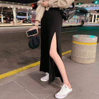 Slit A-line Maxi Skirt