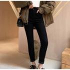 Leopard Print Panel Jeans