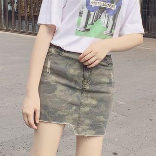 Camouflage Print Skirt