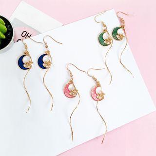 Alloy Moon & Star Swirl Dangle Earring