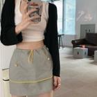 Crop Tank Top / Cardigan / Mini Pencil Skirt