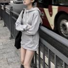 Ear Accent Hoodie Light Gray - One Size