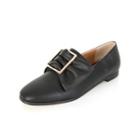 Square-toe Buckled Bow Loafers