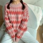 Argyle Sweater Pink - One Size