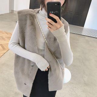Furry Vest As Shown In Figure - One Size