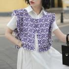 Flower Print Vest Purple - One Size
