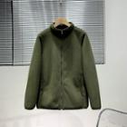 Band Collar Plain Fleece Jacket