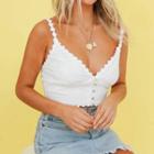 Embroidered V-neck Cropped Camisole Top