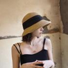 Straw Sun Hat Black - One Size (adjustable)