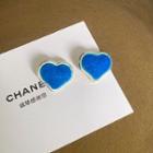 Heart Chenille Alloy Earring 1 Pair - Stud Earring - Blue - One Size