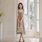 Pocket-side Long Overall Dress