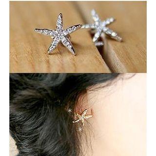 Rhinestone Starfish Stud Earrings