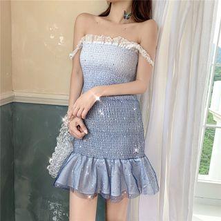 Sequined Gradient Off-shoulder Slim-fit Dress As Figure - One Size