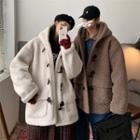 Couple Matching Faux Shearling Hooded Toggle Jacket