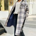 Quilted Plaid Long Shirt Jacket