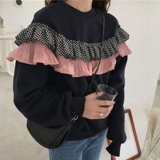 Tiered Frilled Long-sleeve Sweatshirt