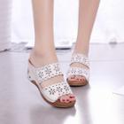 Perforated Wedge Slide Sandals