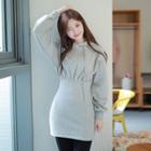 Fleece-lined Tube-hem Mini Hoodie Dress